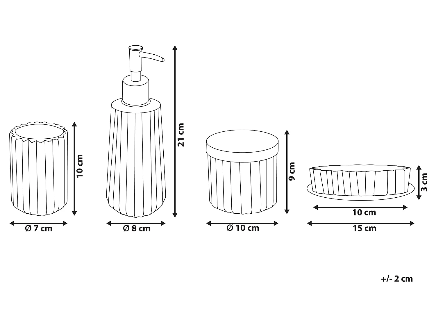 Set de 4 accessoires de salle de bain TECATE Verre Bleu