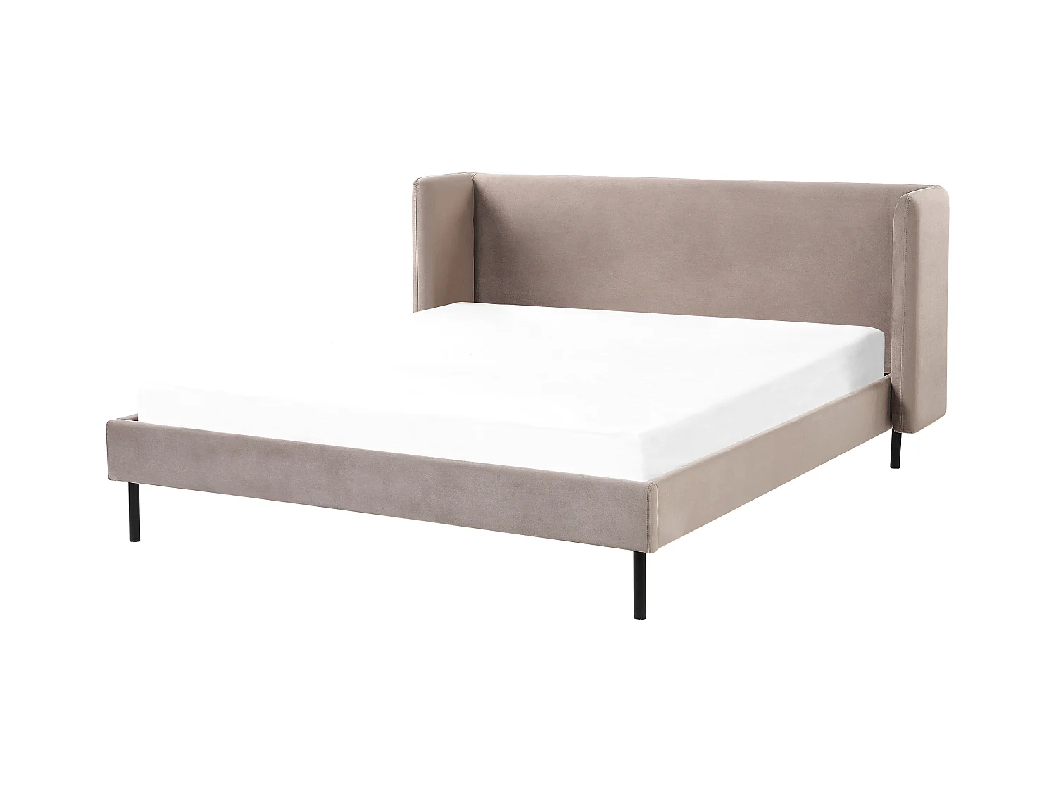 Lit avec sommier Velours ARETTE 160 x 200 cm Taupe