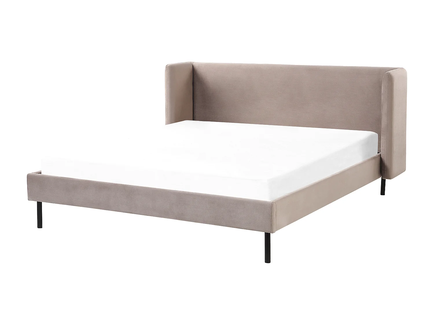 Lit avec sommier Velours ARETTE 160 x 200 cm Taupe