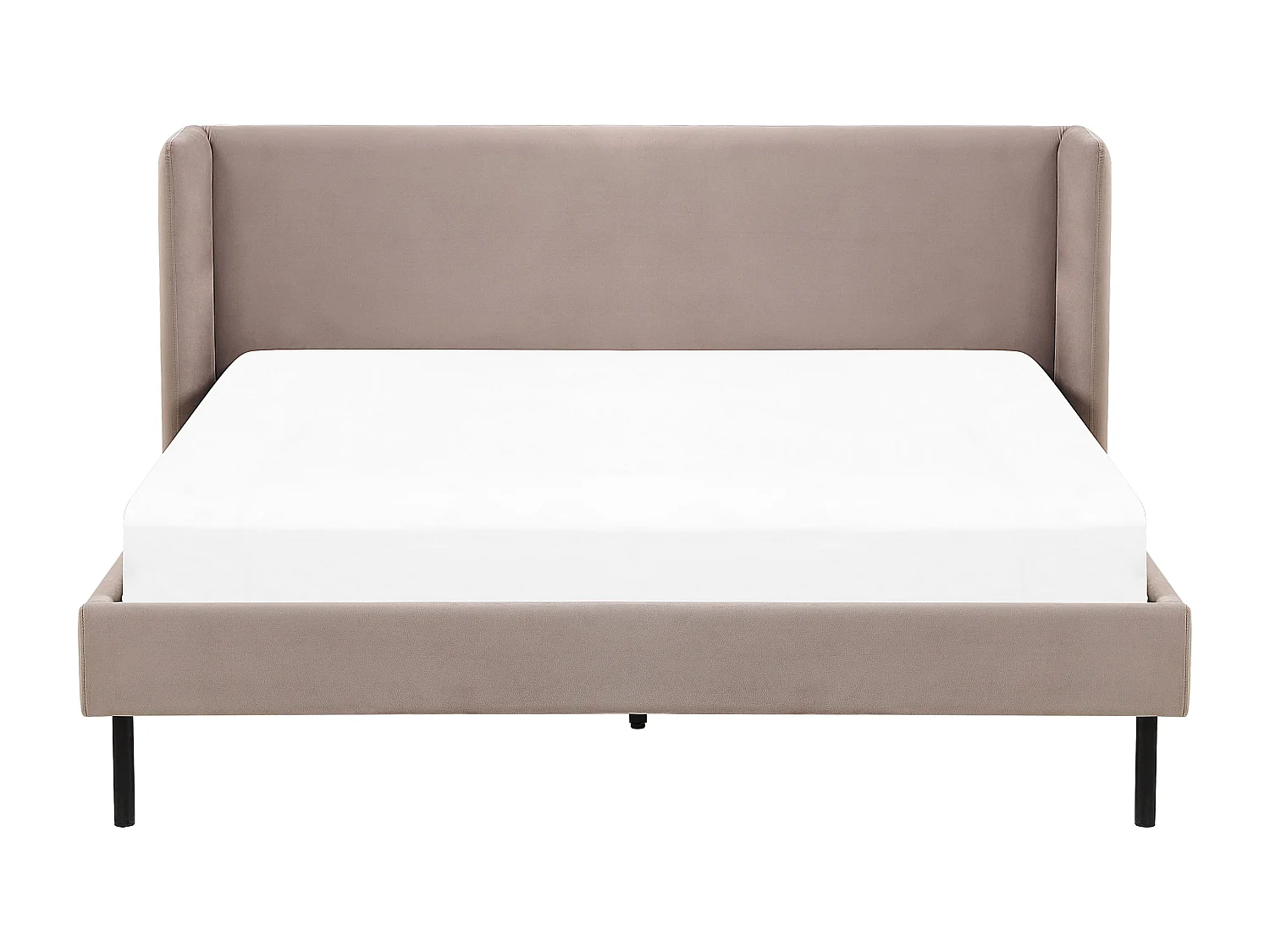 Lit avec sommier Velours ARETTE 160 x 200 cm Taupe