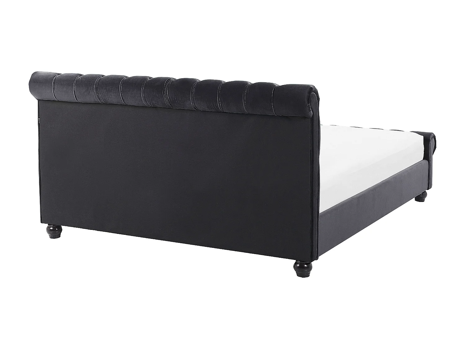 Bed Fluweel AVALLON 140 x 200 cm Zwart