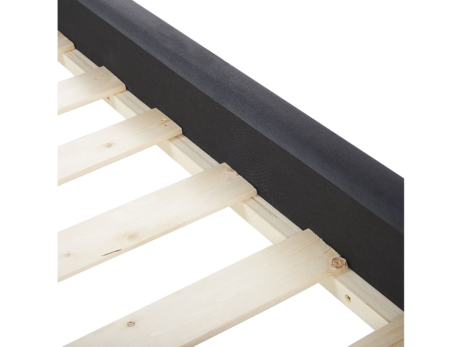 Lit avec sommier Velours AVALLON 140 x 200 cm Noir