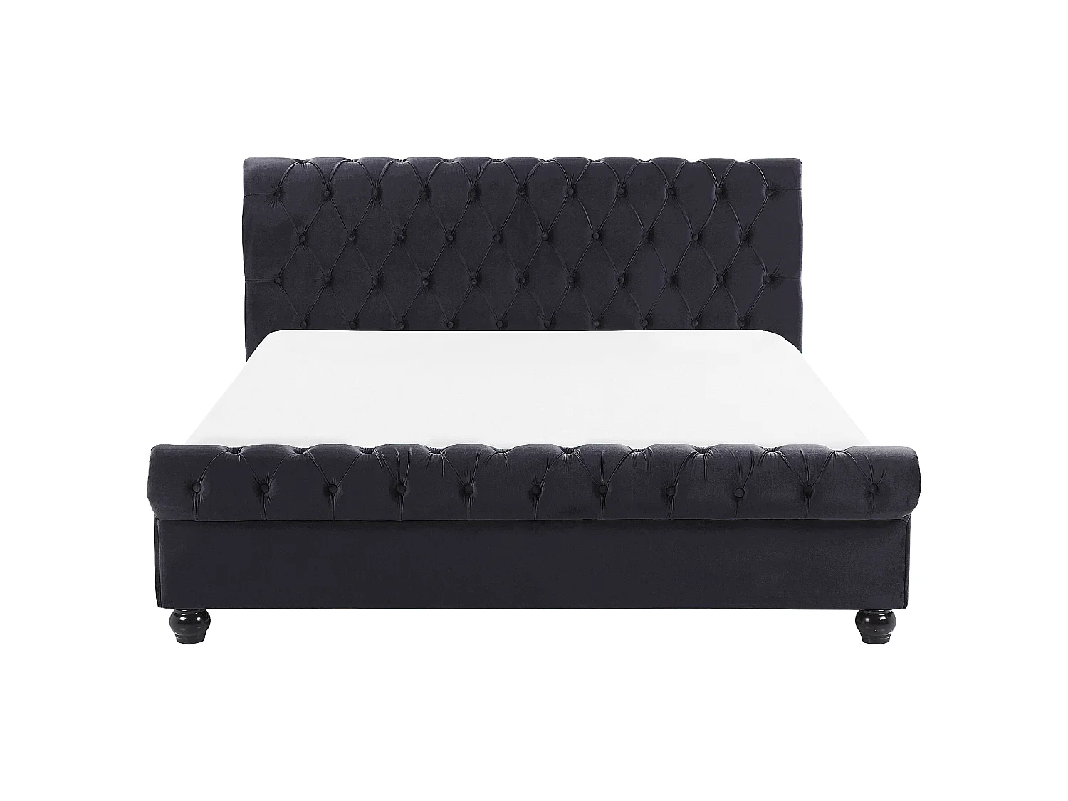 Bed Fluweel AVALLON 140 x 200 cm Zwart