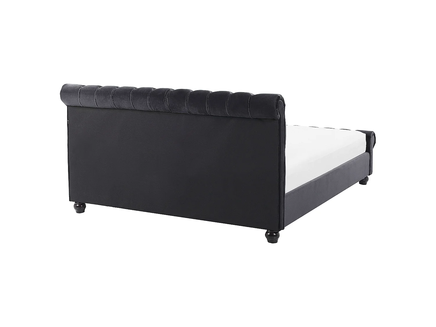 Bed Fluweel AVALLON 140 x 200 cm Zwart