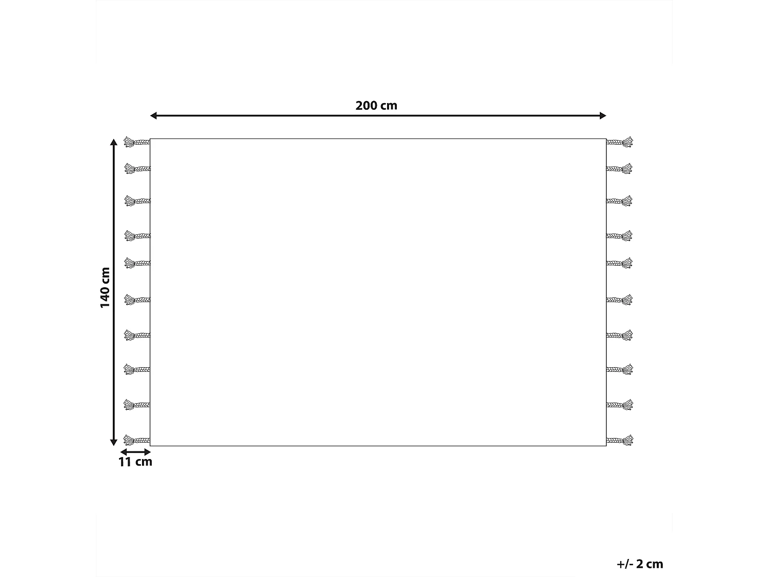Tapete em algodão preto 140 x 200 cm CORUM