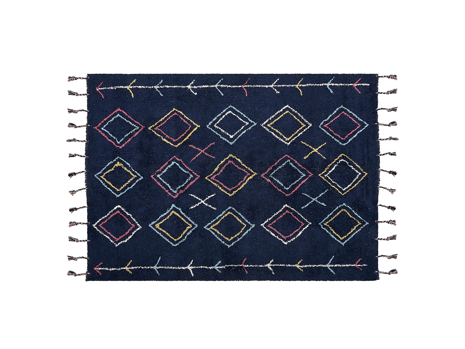Tapis en coton 140 x 200 cm noir CORUM