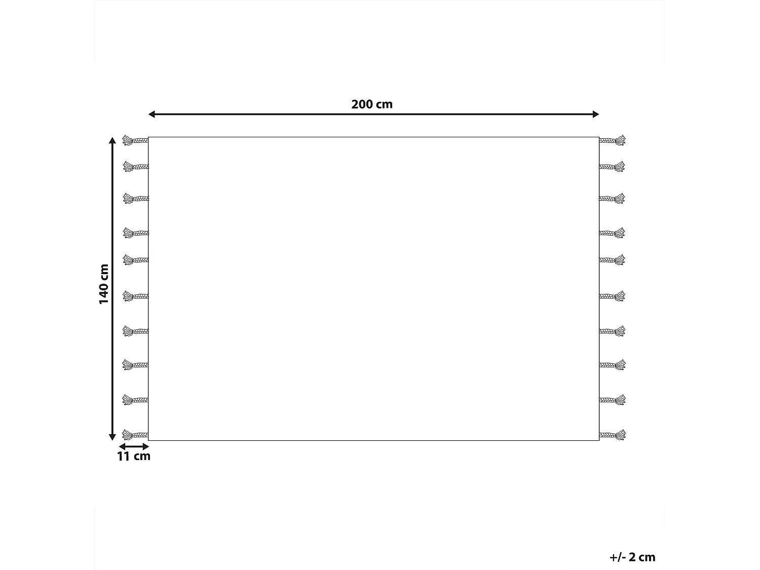 Tapis en coton 140 x 200 cm noir CORUM
