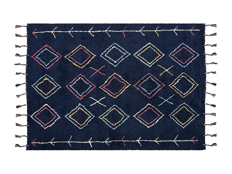 Dywan bawełniany 140 x 200 cm czarny CORUM