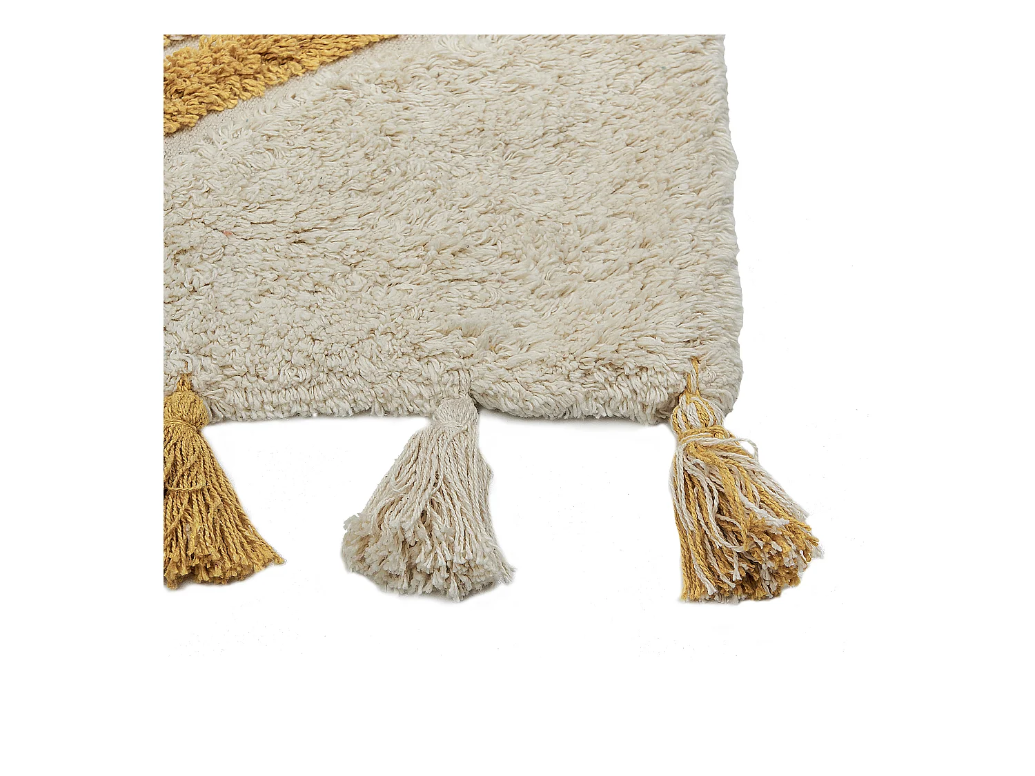 Teppich Baumwolle abstraktes Muster gelb / beige 140 x 200 cm Boho Bingol