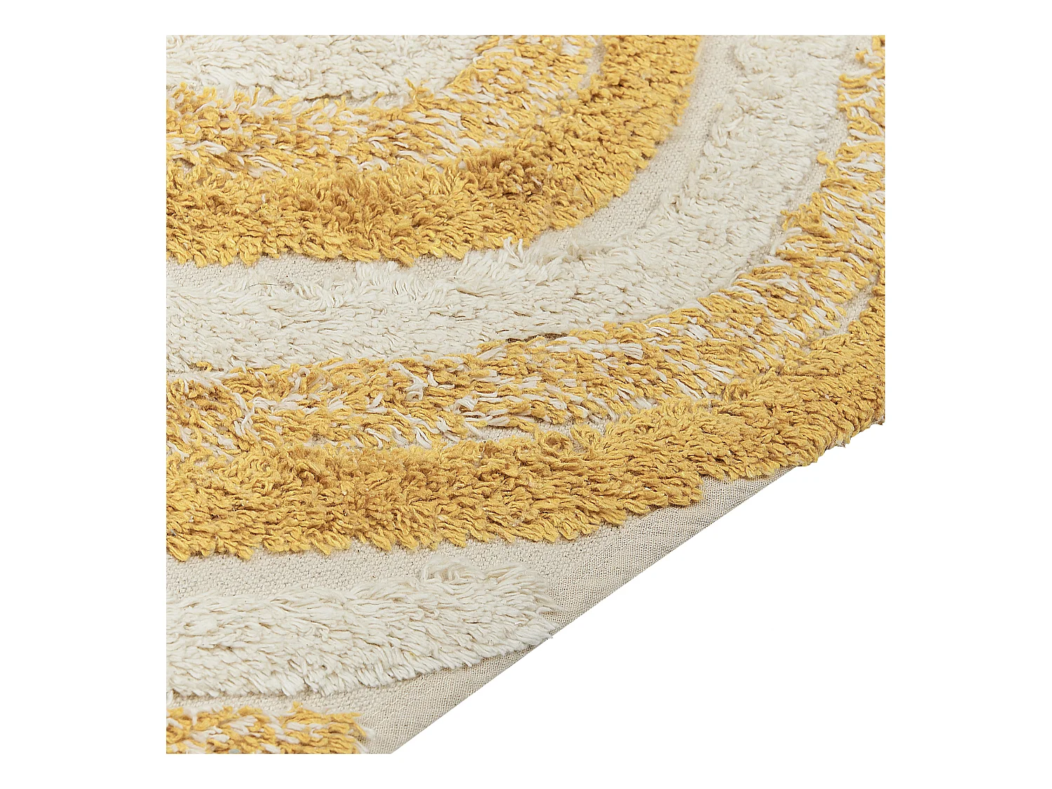 Teppich Baumwolle abstraktes Muster gelb / beige 140 x 200 cm Boho Bingol