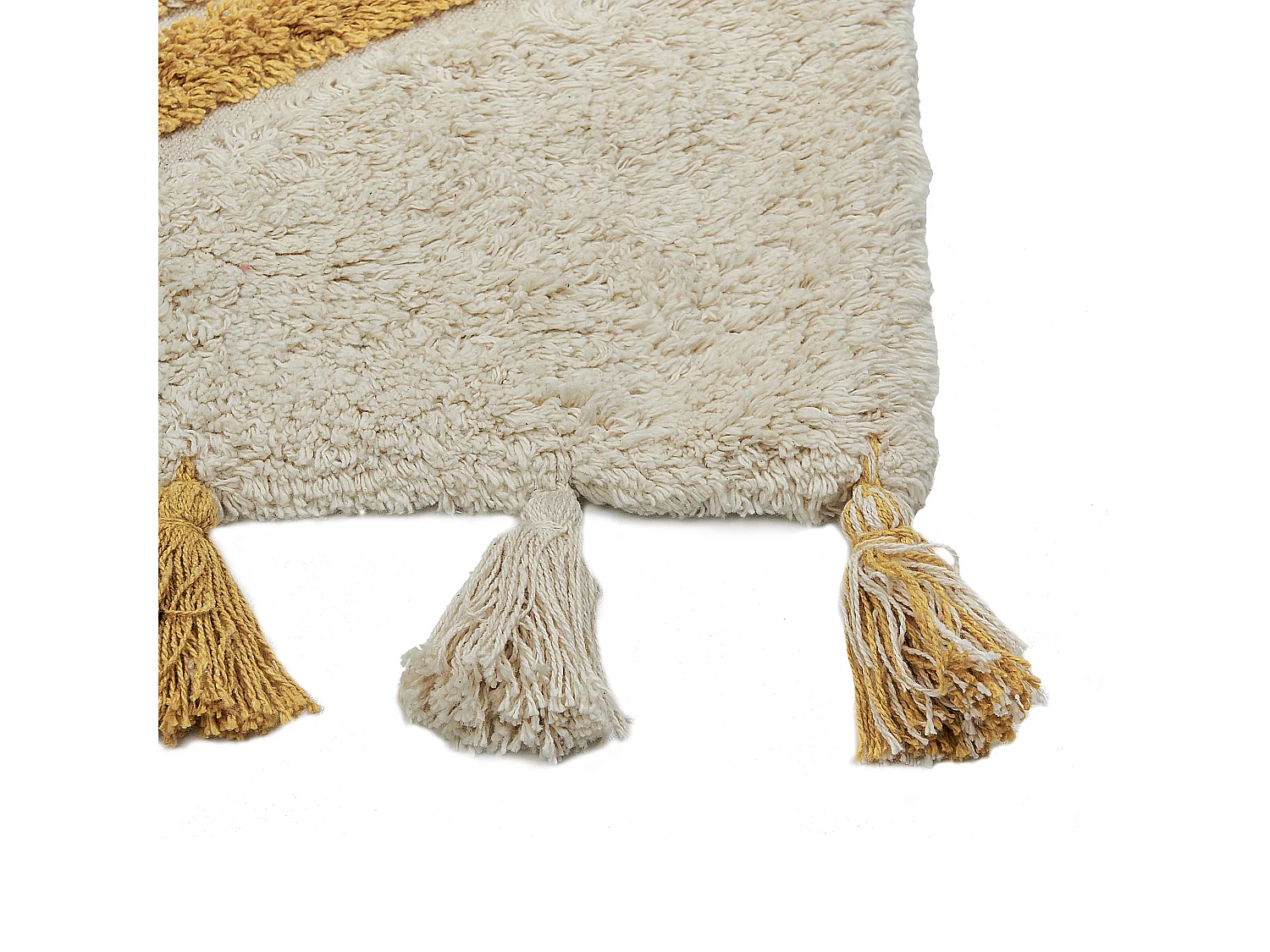 Tappeto cotone beige chiaro e senape 140 x 200 cm BINGOL