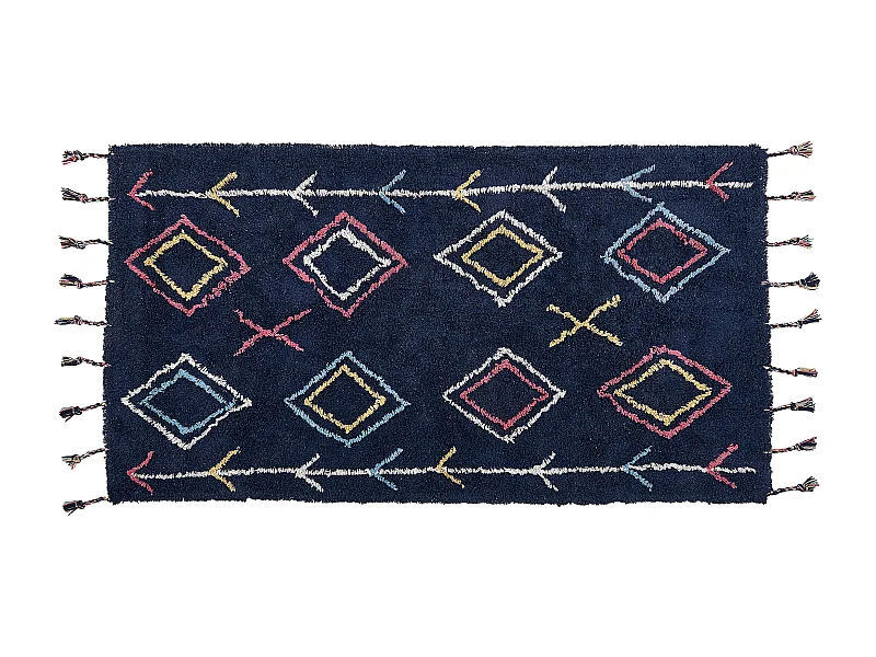 Tapis CORUM Noir 80 x 150 cm Coton