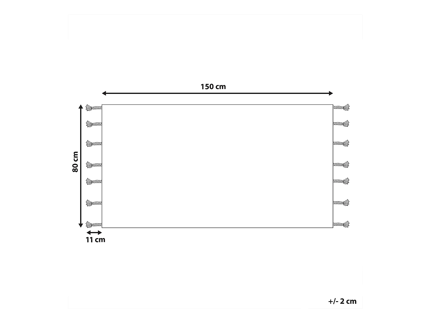 Alfombra de algodón negro/azul/amarillo/blanco 80 x 150 cm CORUM