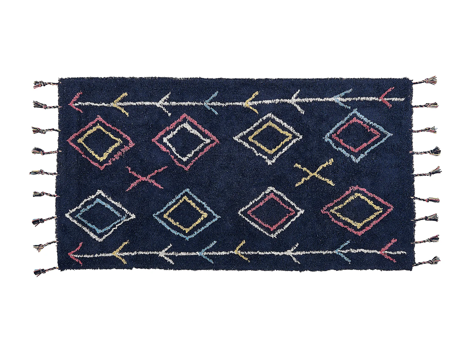 Vloerkleed katoen zwart 80 x 150 cm CORUM