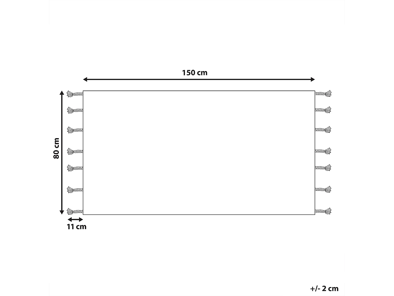 Tapis CORUM Noir 80 x 150 cm Coton