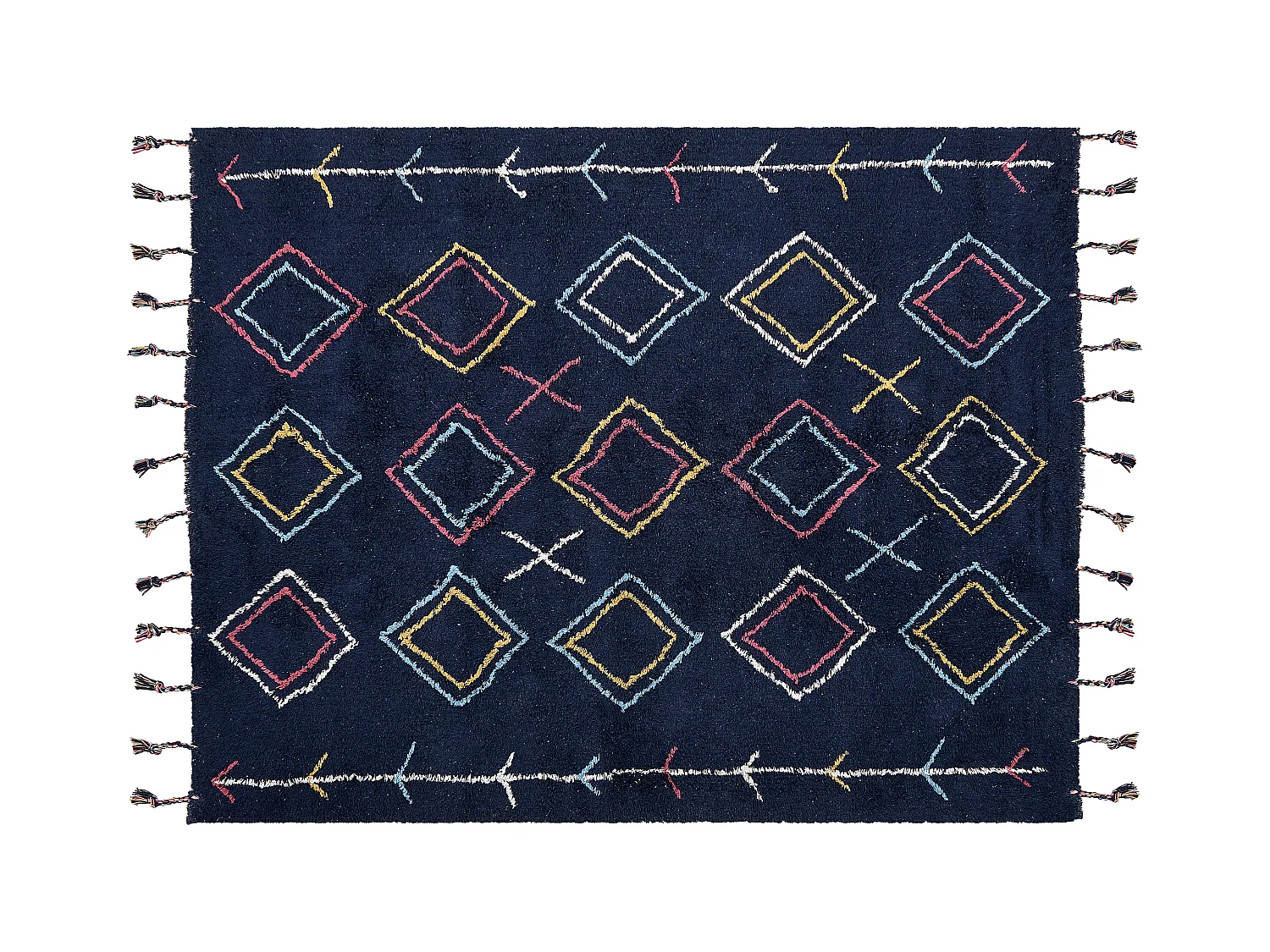 Vloerkleed katoen zwart 160 x 230 cm CORUM