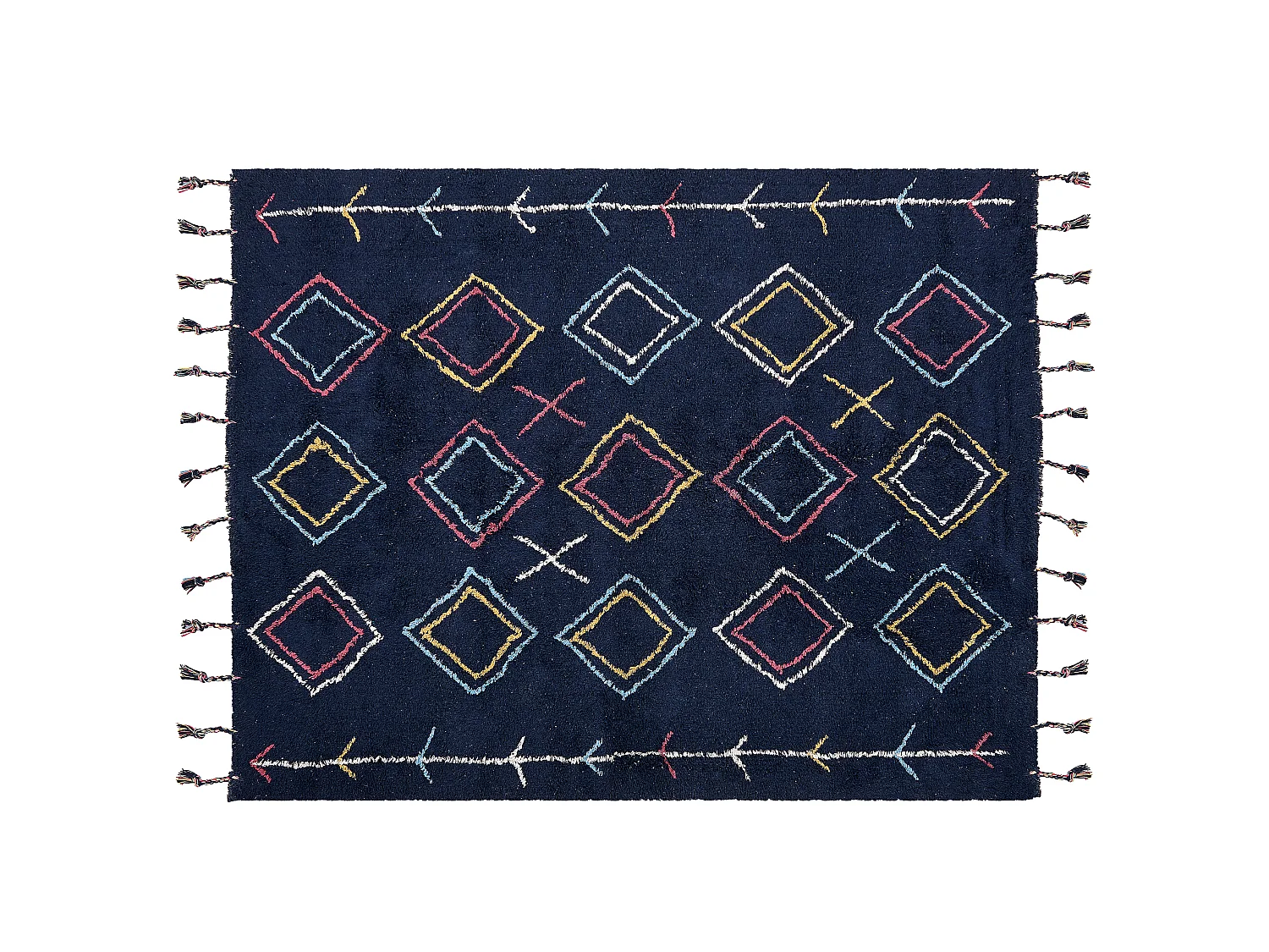 Tapis en coton 160 x 230 cm noir CORUM