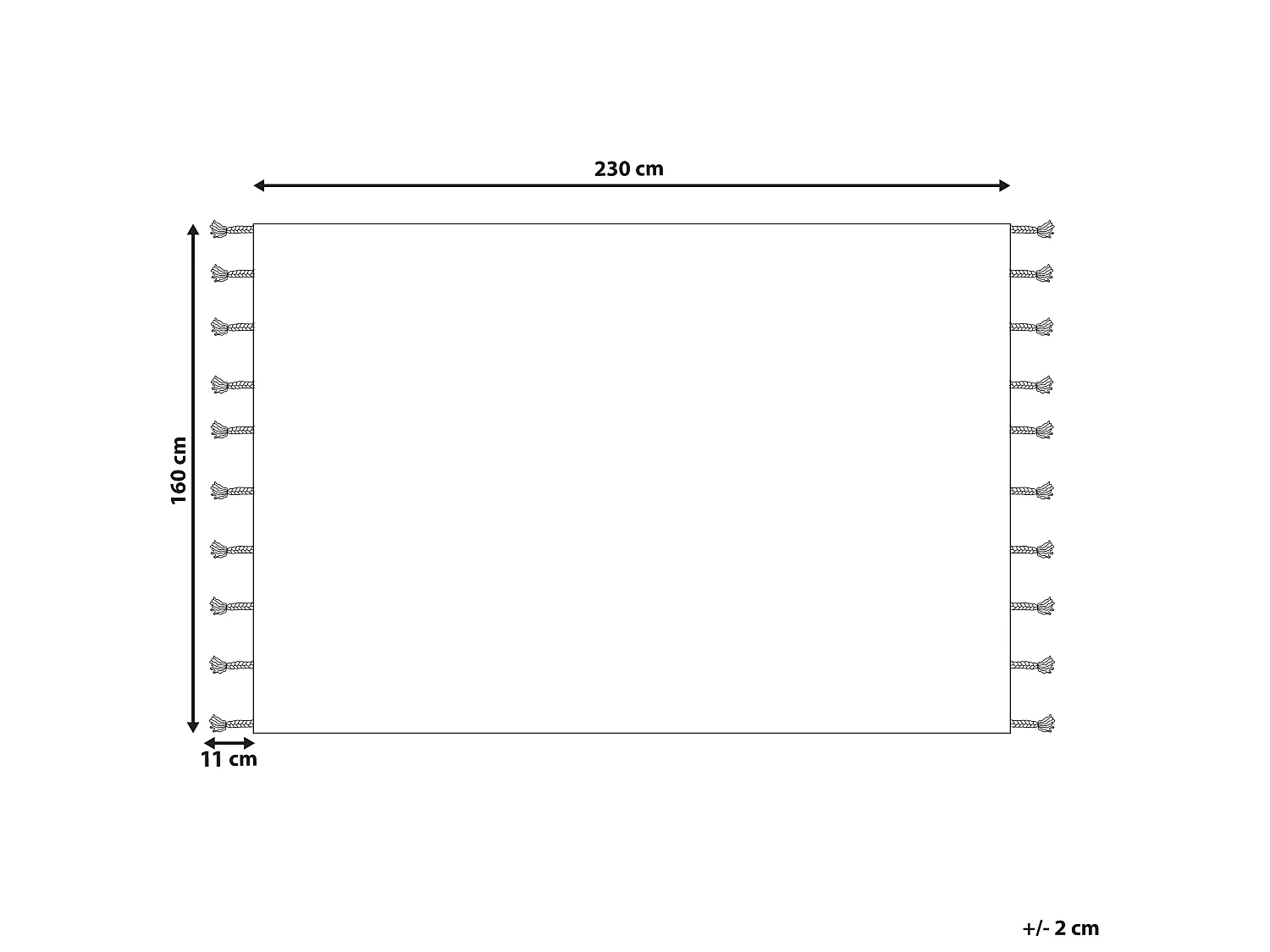 Tapis en coton 160 x 230 cm noir CORUM