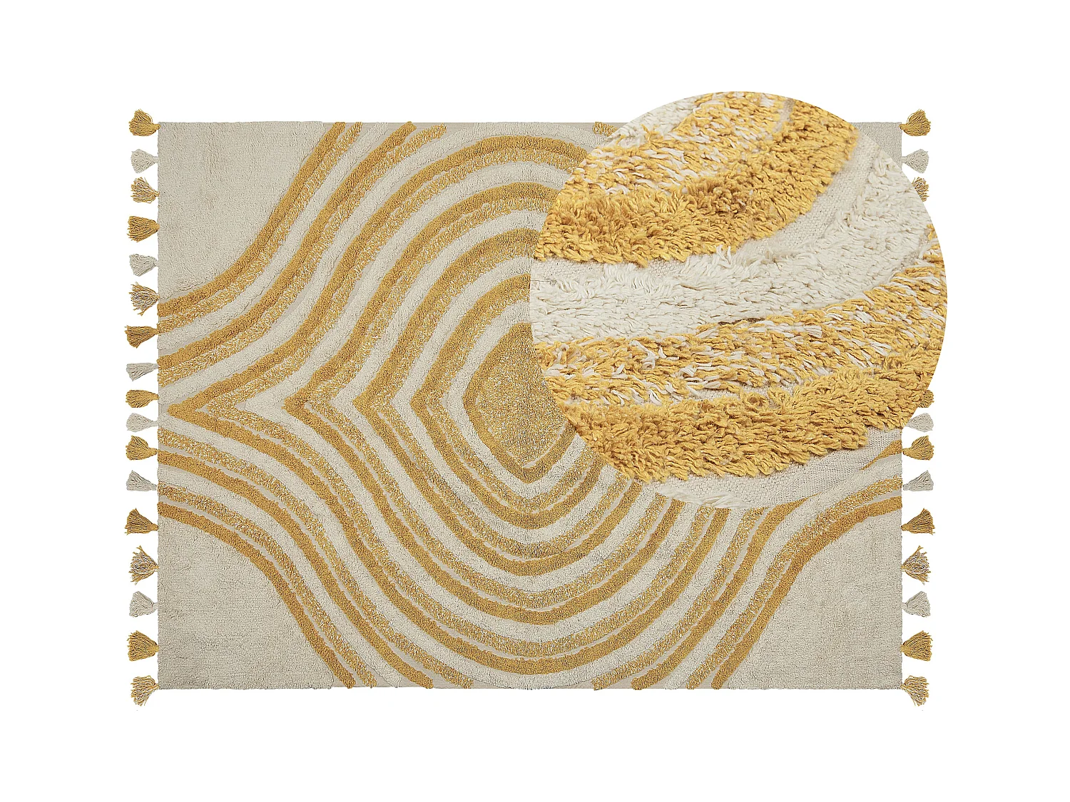 Dywan bawełniany 160 x 230 cm beżowo-żółty BINGOL