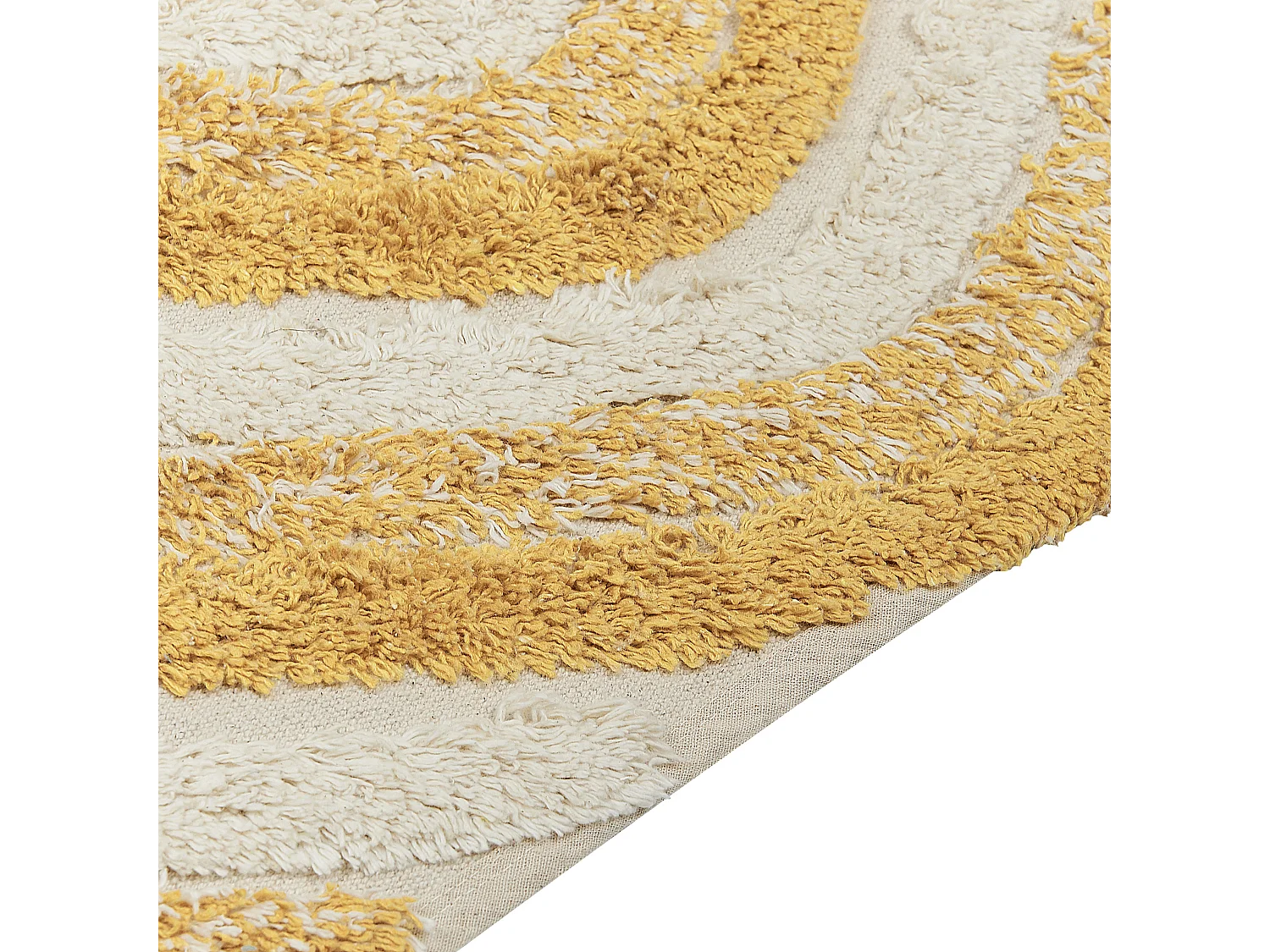 Tappeto cotone beige chiaro e senape 160 x 230 cm BINGOL