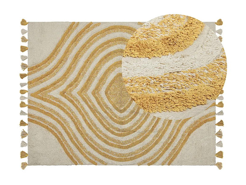 Dywan bawełniany 160 x 230 cm beżowo-żółty BINGOL