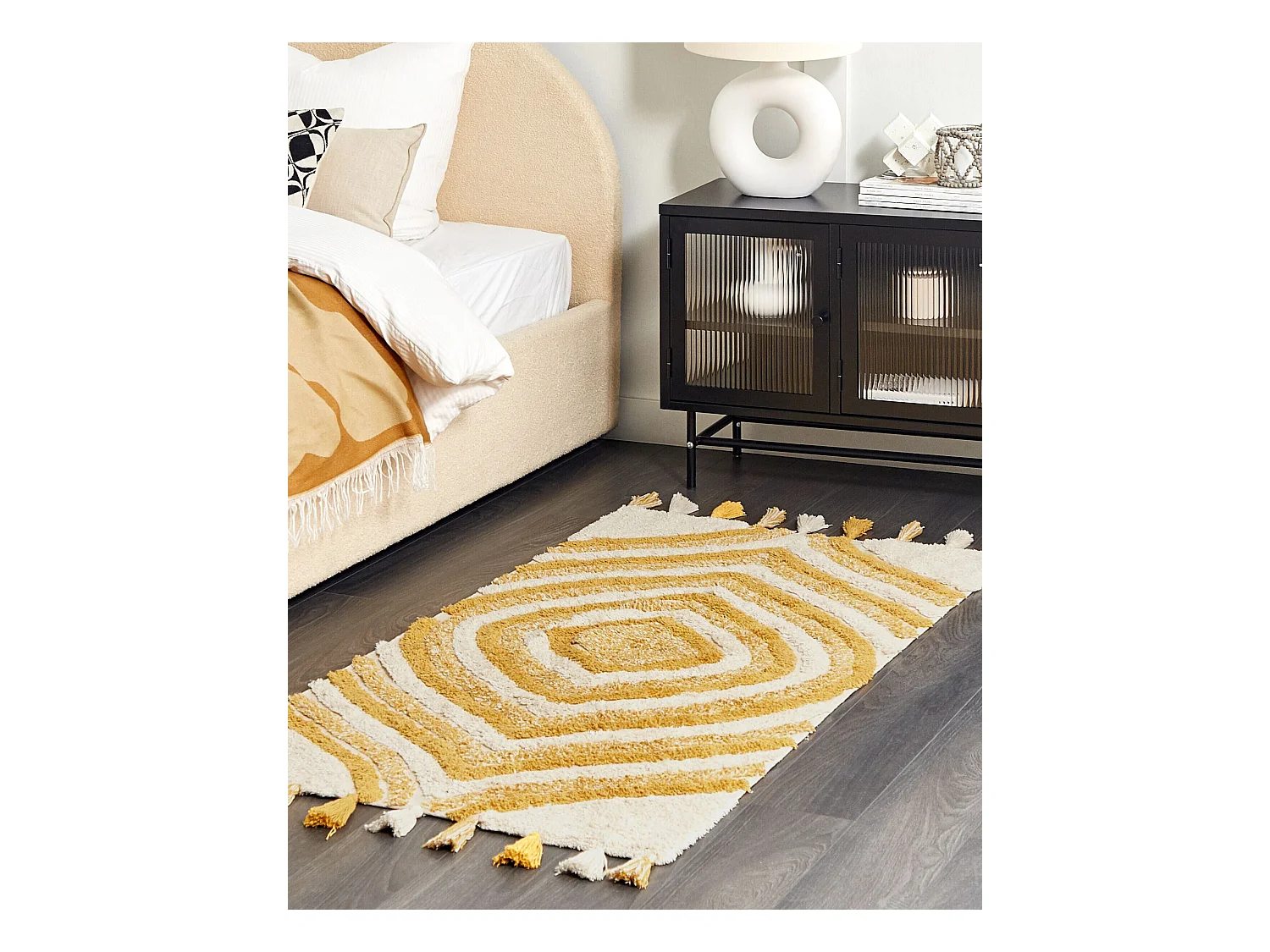 Dywan bawełniany 80 x 150 cm beżowo-żółty BINGOL