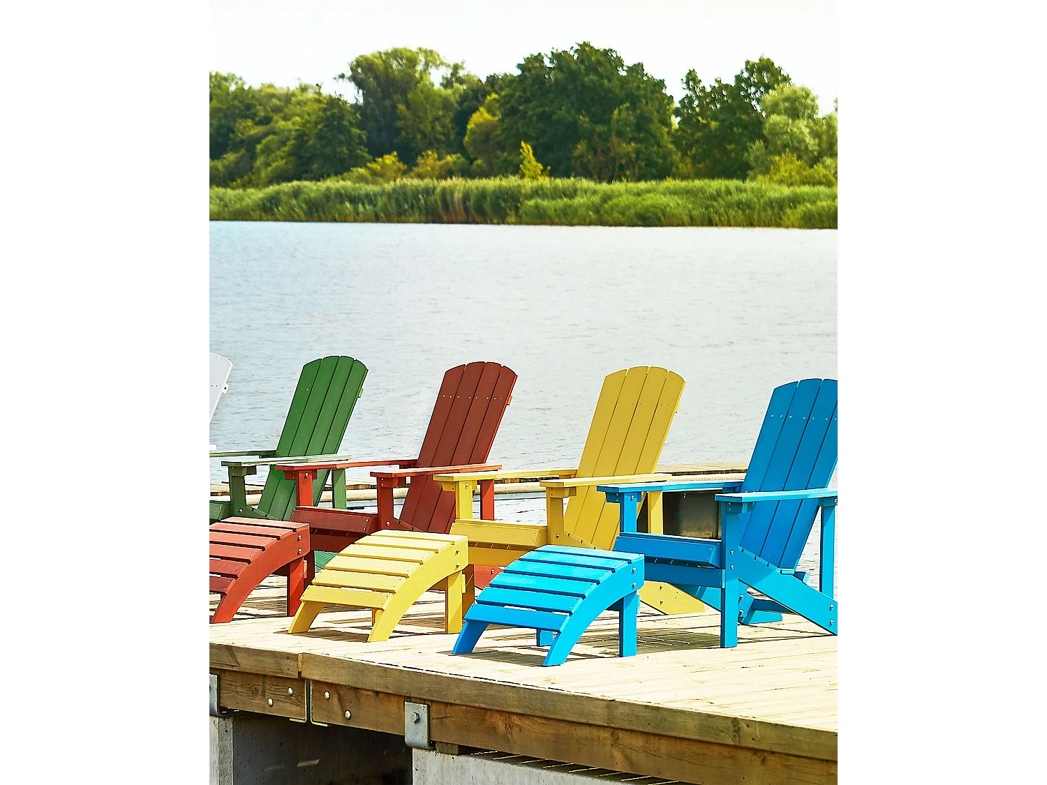 Pouf de jardin ADIRONDACK Blanc