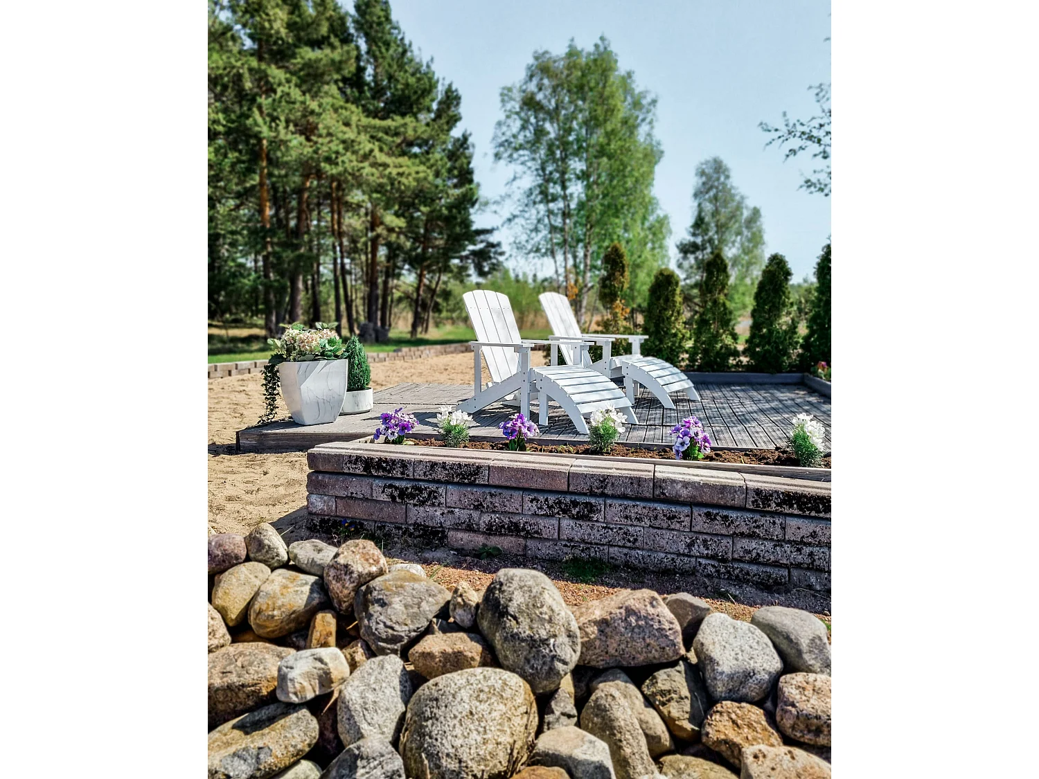 Pouf de jardin ADIRONDACK Blanc