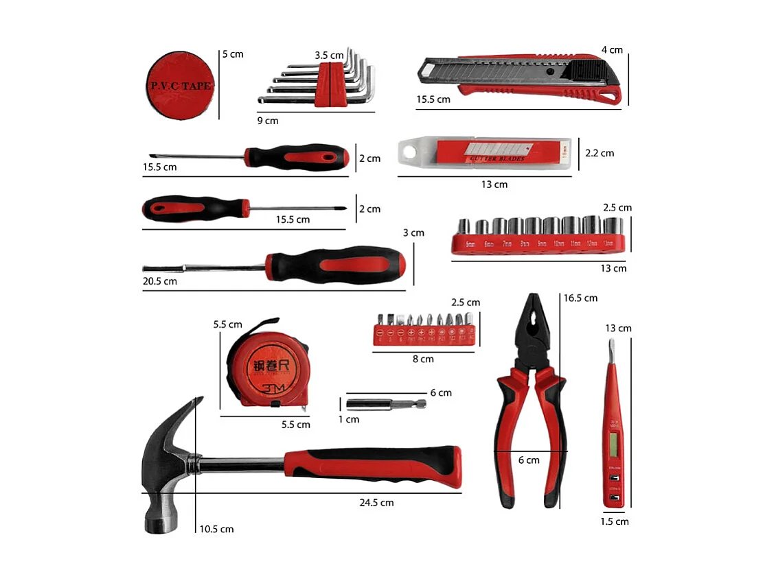 Boîte à outils 45 pièces - BOB TOOLS