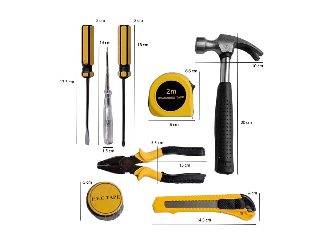 Petite boîte à outils 9 pièces - BOB ESSENTIAL