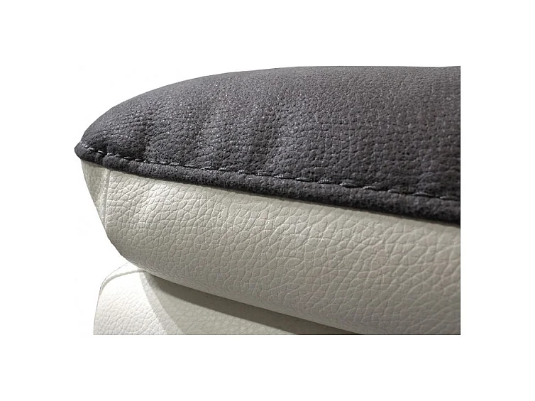 Fauteuil relaxation en tissu gris et simili blanc électrique - ROSARIO