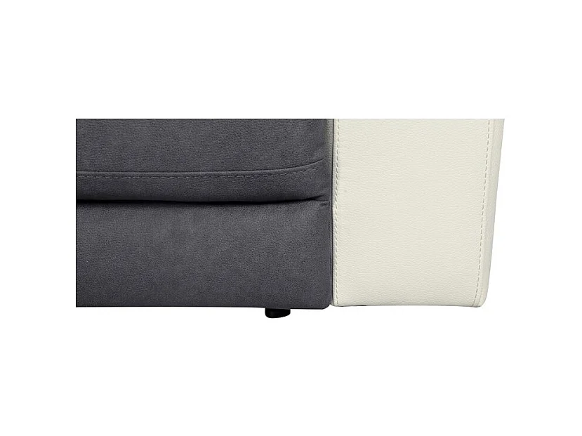 Fauteuil relaxation en tissu gris et simili blanc électrique - ROSARIO