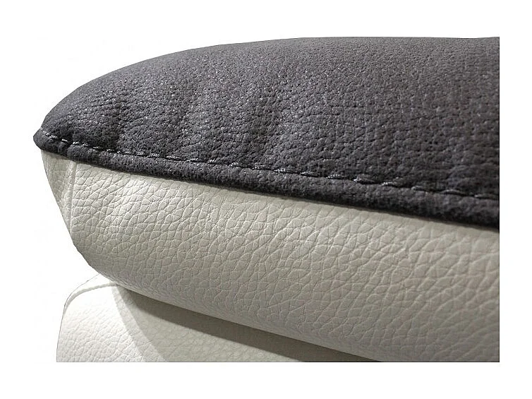 Fauteuil relaxation en tissu gris et simili blanc électrique - ROSARIO