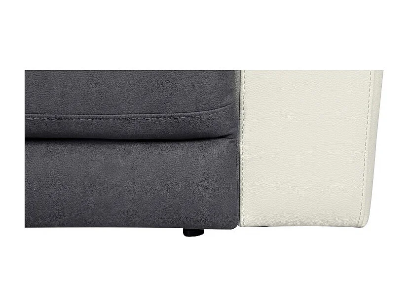 Fauteuil relaxation en tissu gris et simili blanc électrique - ROSARIO