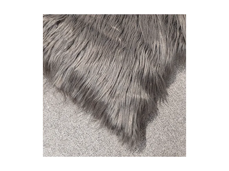 Lot de 2 coussins 45 x 45 cm gris anthracite à poils longs - MOUTH