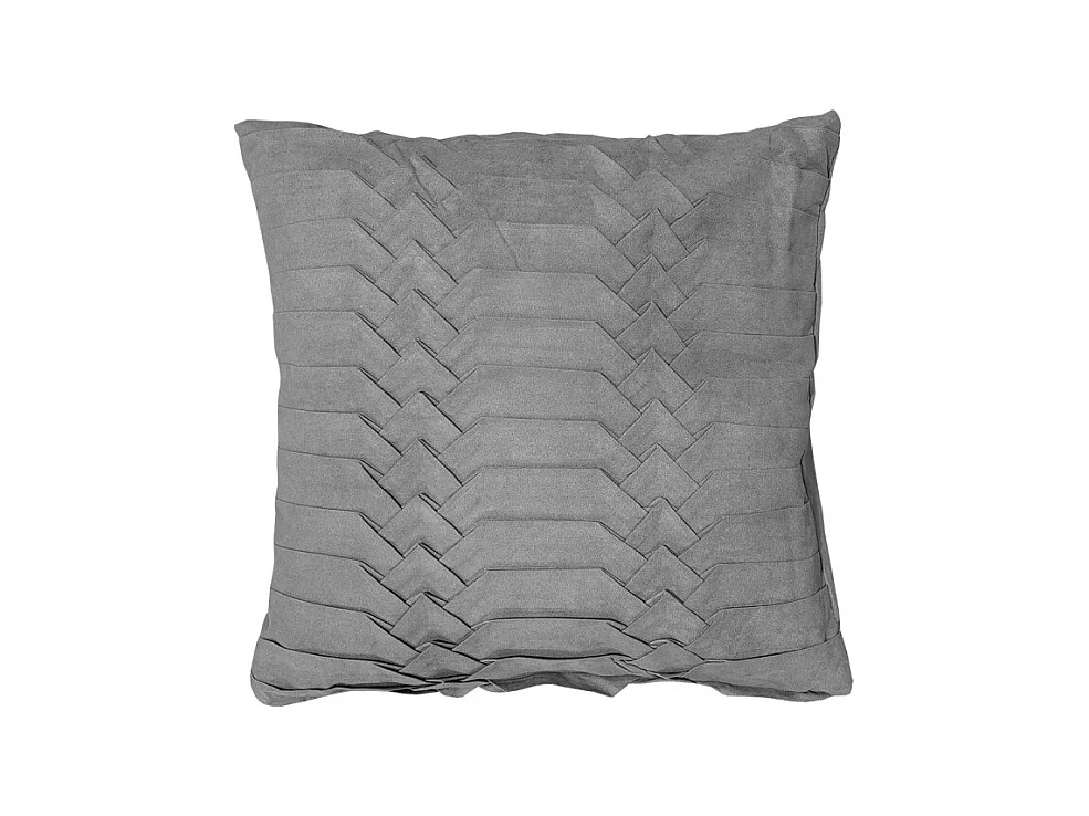 Lot de 2 coussins 45 x 45 cm microfibre gris plis géométriques - PANG