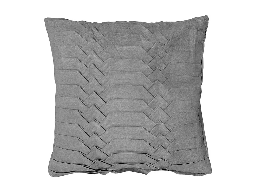 Lot de 2 coussins 45 x 45 cm microfibre gris plis géométriques - PANG