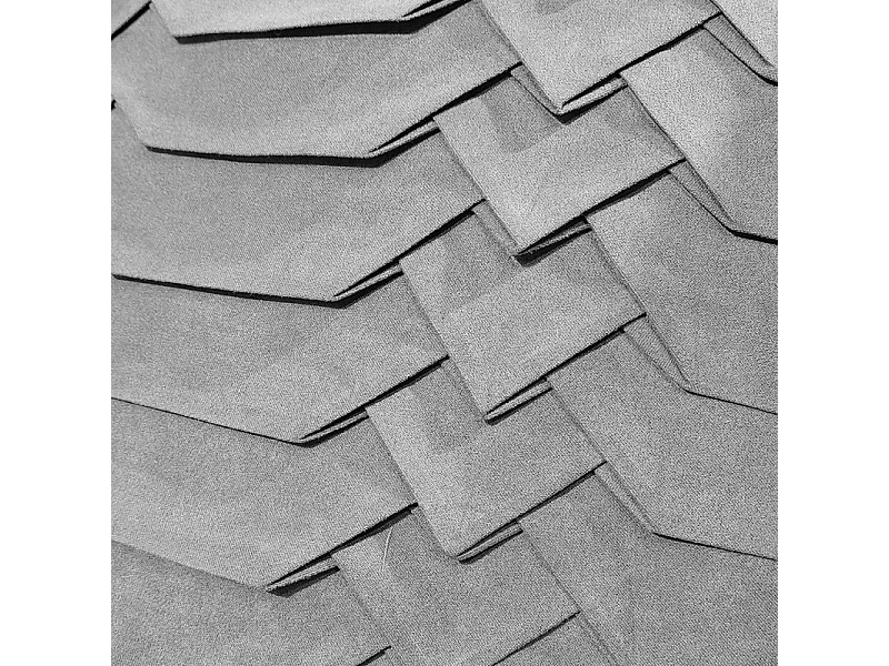 Lot de 2 coussins 45 x 45 cm microfibre gris plis géométriques - PANG