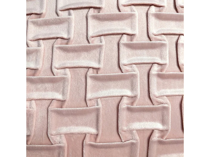 Lot de 2 coussins 45 x 45 cm velours rose et plis géométriques - ROSIE