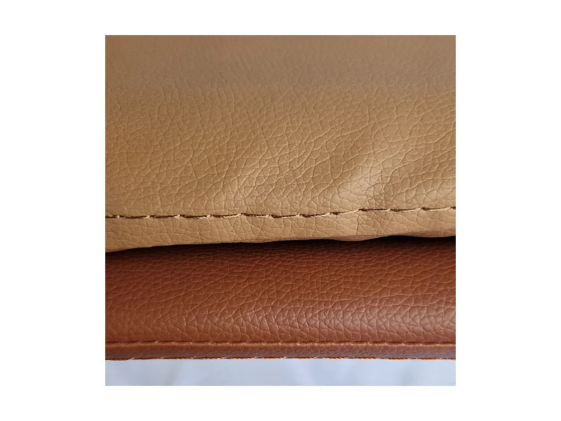 Lot de 2 chaises en simili marron pieds métal noir - RUZAN