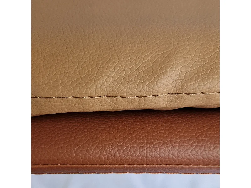 Lot de 2 chaises en simili marron pieds métal noir - RUZAN