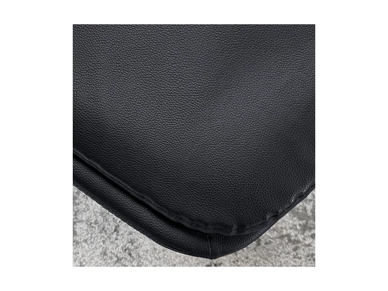 Lot de 2 chaises en simili noir pieds métal noir - RUZAN