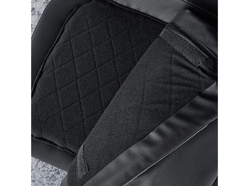 Lot de 2 chaises en simili noir pieds métal noir - RUZAN