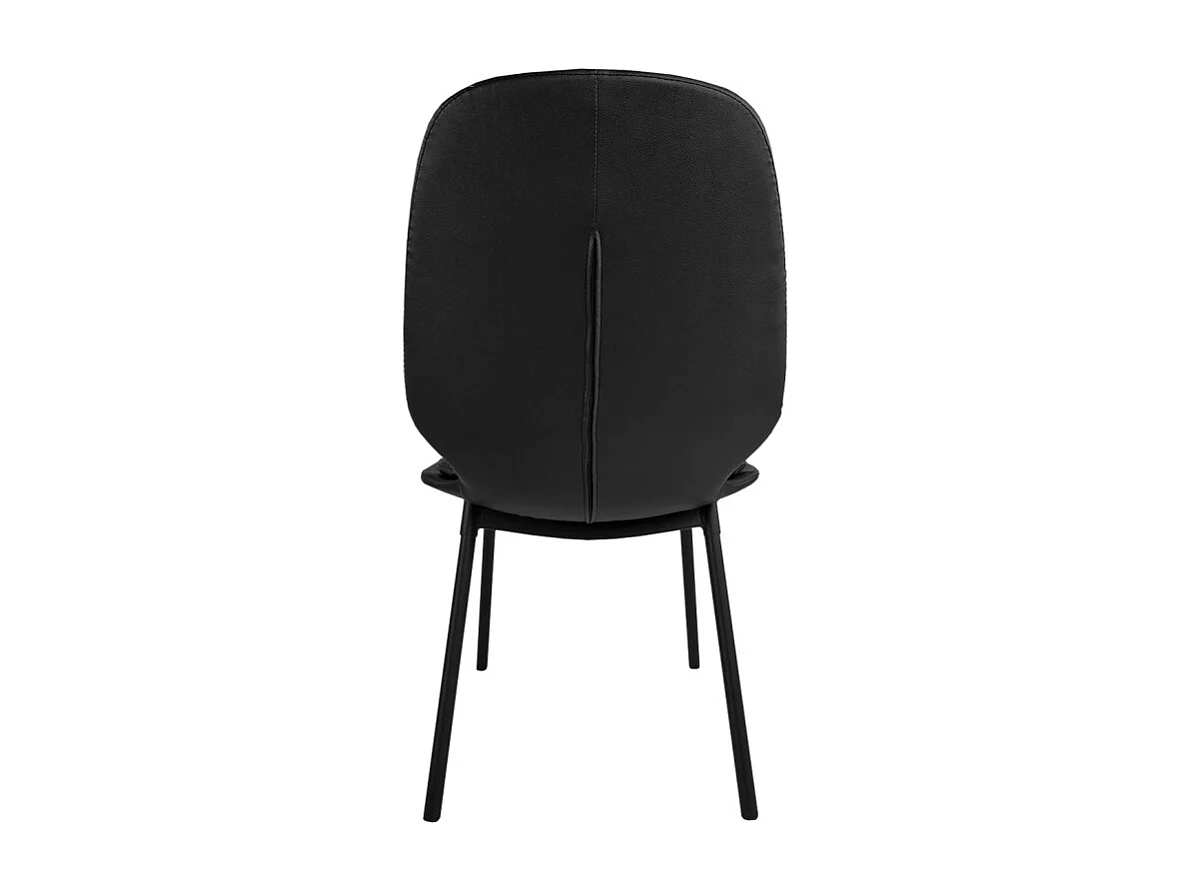 Lot de 4 chaises en simili noir pieds métal noir - RUZAN