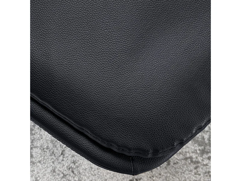 Lot de 4 chaises en simili noir pieds métal noir - RUZAN