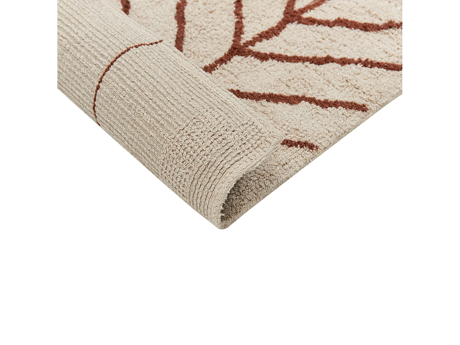 Tappeto cotone beige e marrone 200 x 200 cm AKOREN