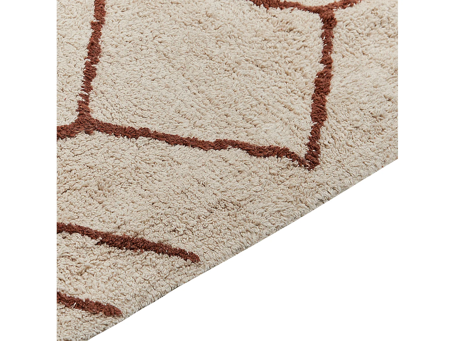 Tappeto cotone beige e marrone 200 x 200 cm AKOREN
