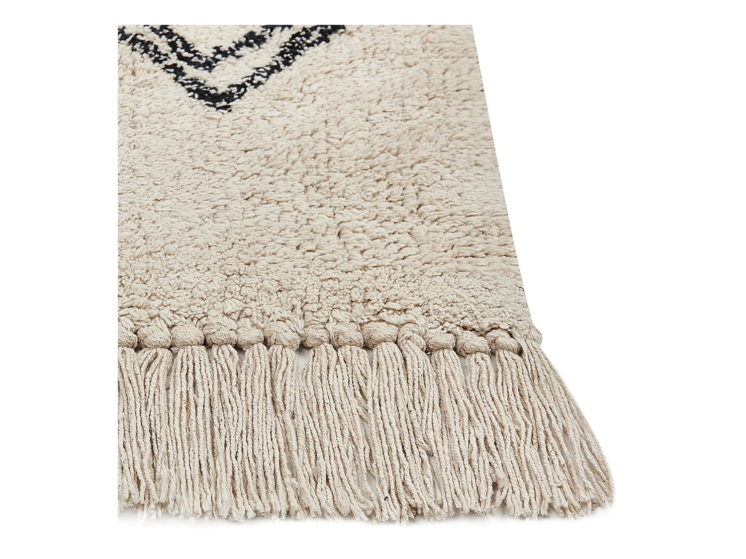 Teppich Baumwolle beige mit geometrischem Muster rechteckig 160 x 230 cm Somek