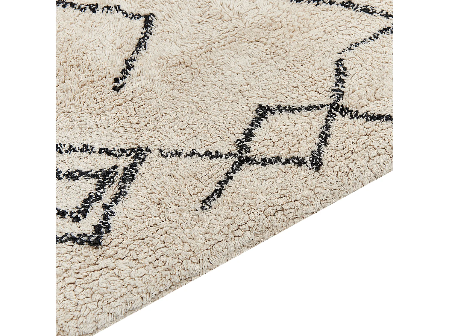 Teppich Baumwolle beige mit geometrischem Muster rechteckig 160 x 230 cm Somek