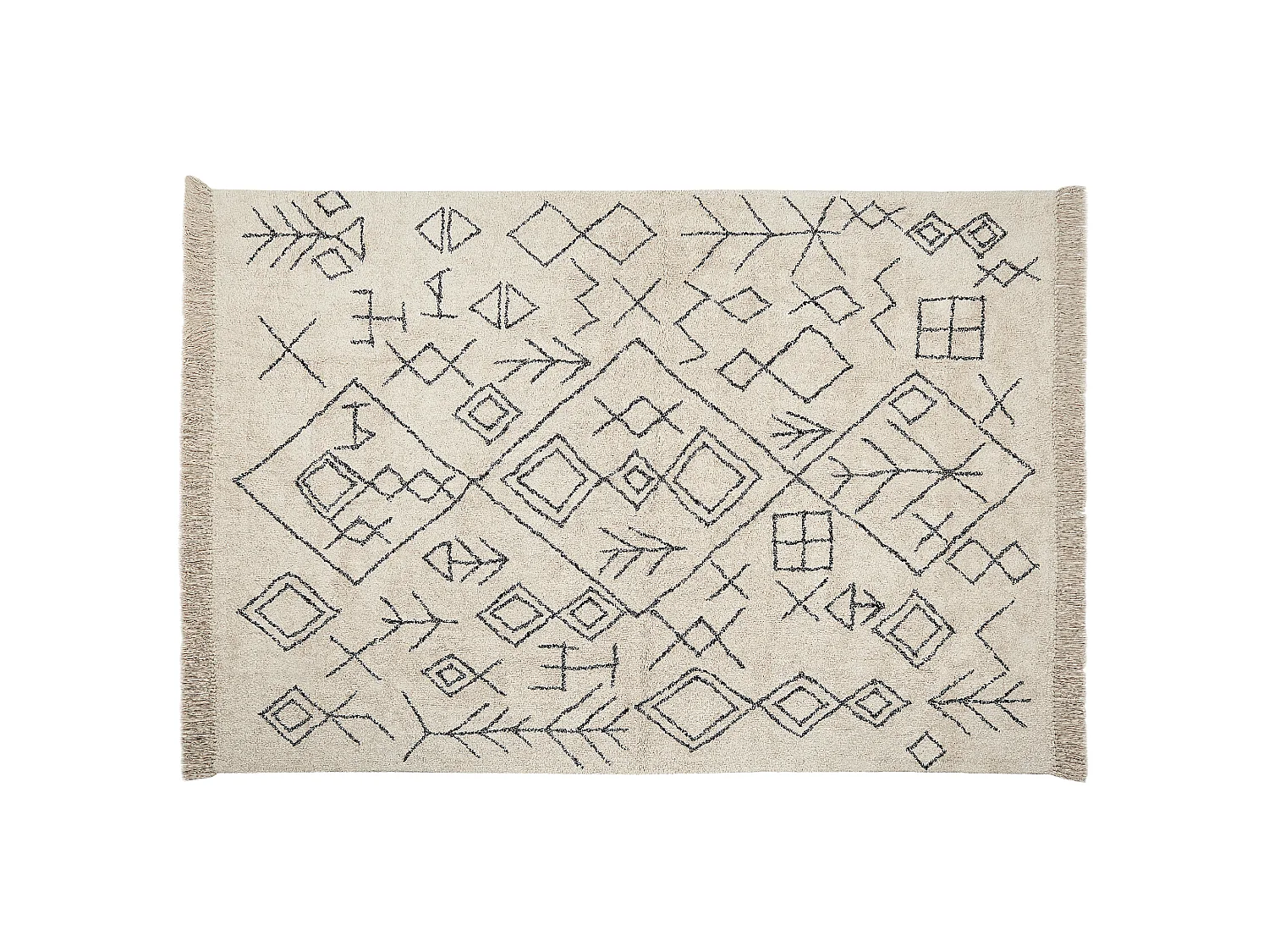 Rug SOMEK Beige 160 x 230 cm Cotton